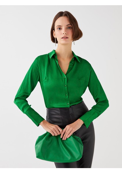 Yeni Sezon Düz Uzun Kollu Kadın Gömlek