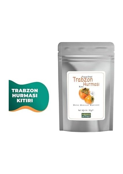 Makarna Lütfen! Trabzon Hurması Kuru Meyve Cipsi Dondurularak Kurutulmuş Freeze Dried Meyve Kıtırı (30 G)