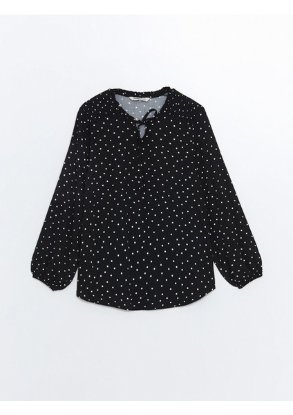 Yeni Sezon Bağlamalı Yaka Puantiyeli Kadın Bluz indirimleri