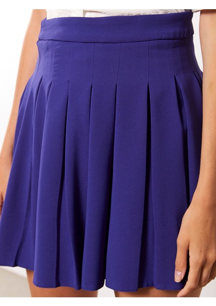 Yeni Sezon Beli Fermuarlı Düz Pileli Kadın Etek fırsatları