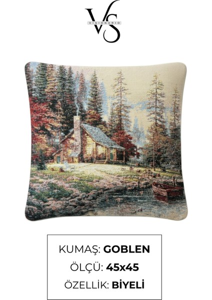 Jakarlı Dokuma Goblen Kırlent Kılıfı – 45X45 cm Biyeli ve Çift Taraflı Dekoratif Yastık modelleri