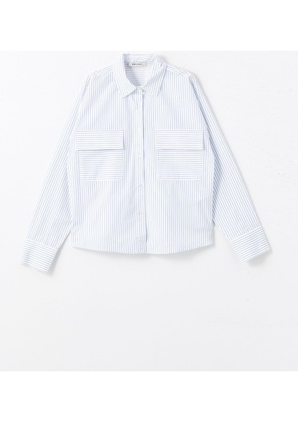 Yeni Sezon Çizgili Poplin Kadın Gömlek indirimleri