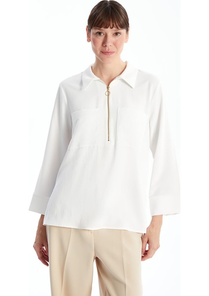 Yeni Sezon Gömlek Yaka Aerobin Kadın Bluz