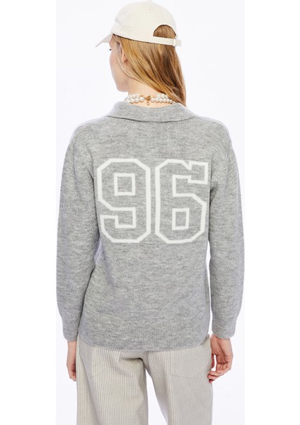 Yeni Sezon Polo Yaka Nakışlı Kadın Triko Kazak indirimleri