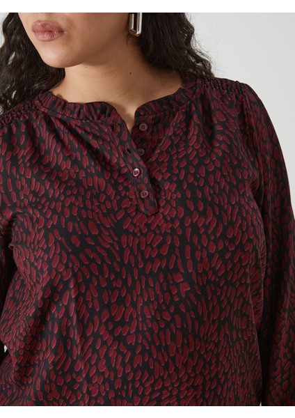Yeni Sezon Bisiklet Yaka Desenli Kadın Bluz modelleri
