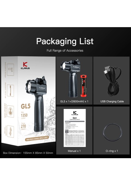 Gl5 Dikey Tutamak Taktik Tüfek Feneri