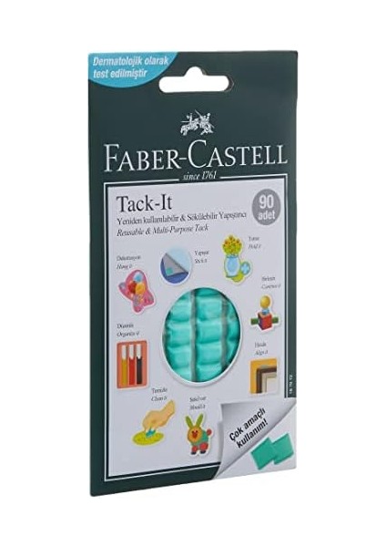 Tack-It Yeşil, 50 Gr, 90 Parça, Yeniden Kullanılabilir Hamur Yapıştırıcı, Sökülebilir ve Iz Bırakmaz fiyatları