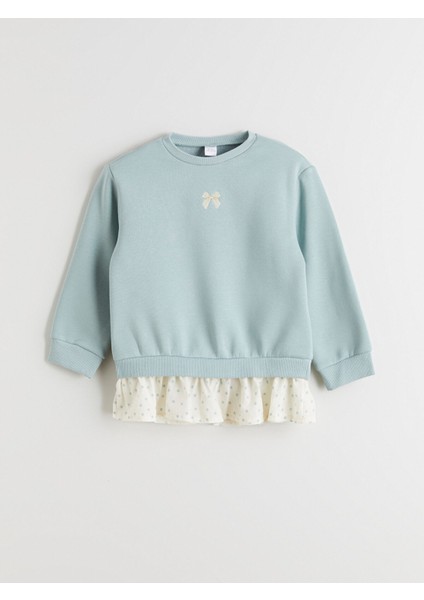 Yeni Sezon Nakışlı Kız Çocuk Kalın Sweatshirt 2'li modelleri