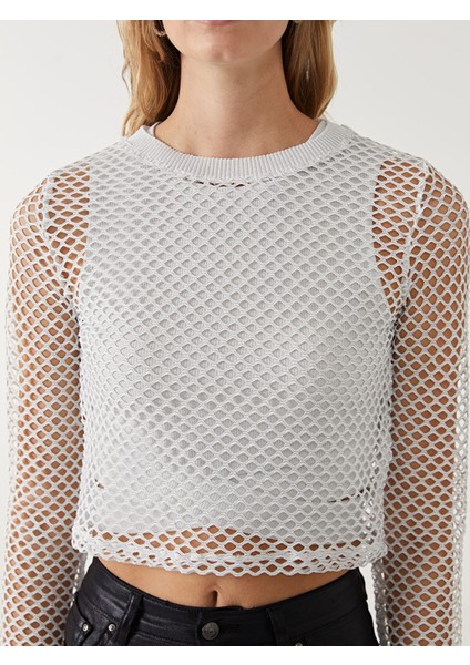 Yeni Sezon Bisiklet Yaka Ajurlu Kadın Bluz modelleri