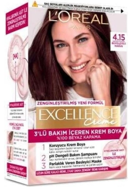 L&apos;oréal Parıs L&apos;oréal Parıs Excellence Creme 4.15 Büyüleyici Kahve Saç Boyası