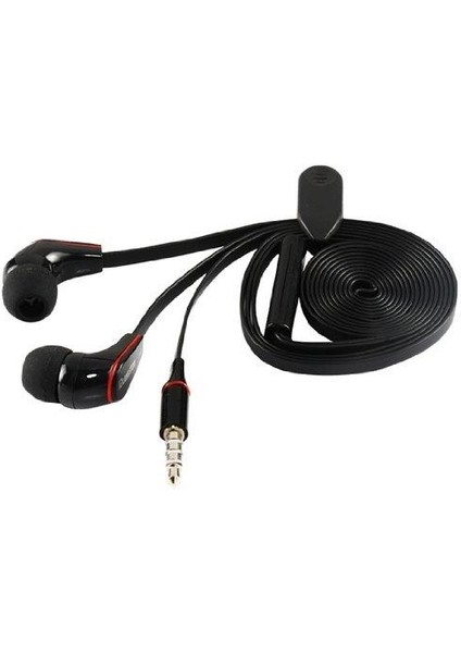 JM12 Mikrofonlu Kulak Içi Telefon Kulaklığı Düz Kablo - Siyah modelleri