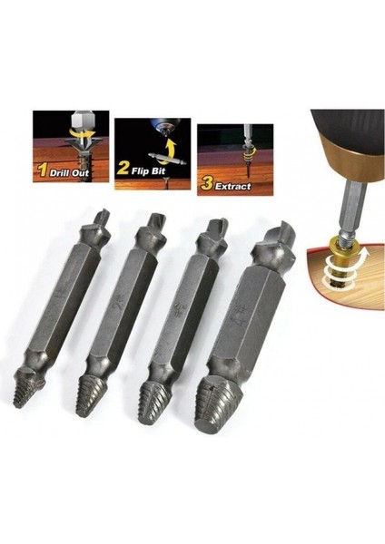 Hasar Görmüş Vida Çıkarıcı 4 Farklı Uç modelleri