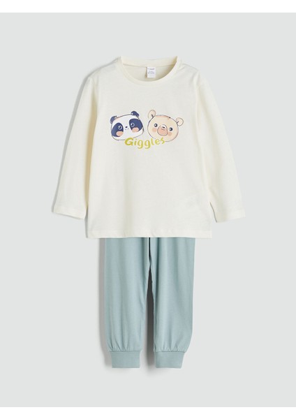 Yeni Sezon Bisiklet Yaka Erkek Çocuk Pijama Takımı