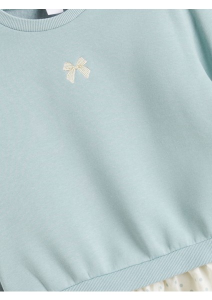 Yeni Sezon Nakışlı Kız Çocuk Kalın Sweatshirt 2'li fırsatları