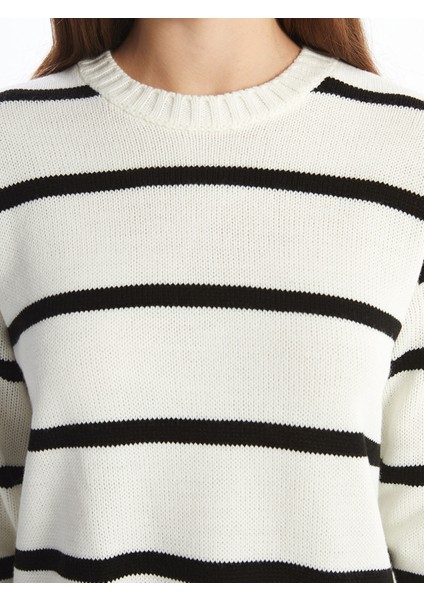 Yeni Sezon Bisiklet Yaka Çizgili Uzun Kollu Kadın Triko Kazak modelleri