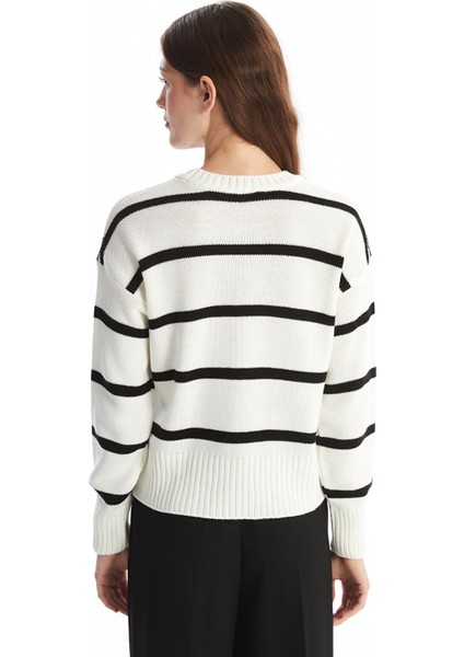 Yeni Sezon Bisiklet Yaka Çizgili Uzun Kollu Kadın Triko Kazak fırsatları