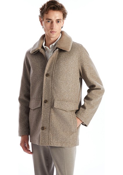 Yeni Sezon Standart Kalıp Ceket Yaka Erkek Kaşe Kaban