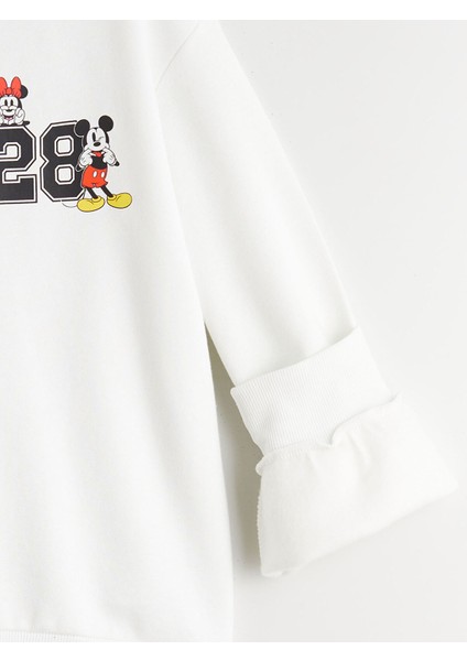 Yeni Sezon Kapüşonlu Minnie Mouse Baskılı Kız Çocuk Sweatshirt indirimleri
