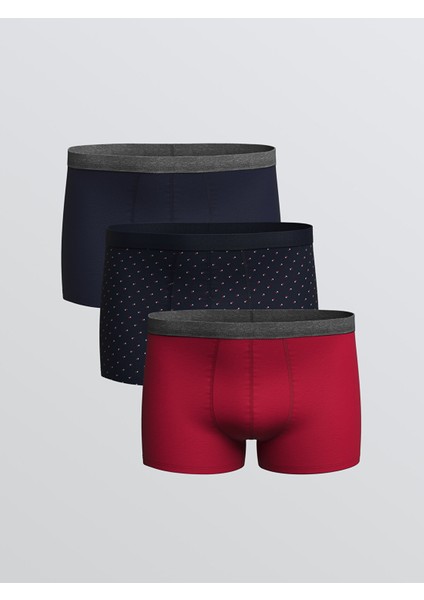 Yeni Sezon Standart Kalıp Pamuklu Esnek Erkek Boxer 3'lü