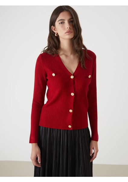 Yeni Sezon V Yaka Kadın Triko Hırka