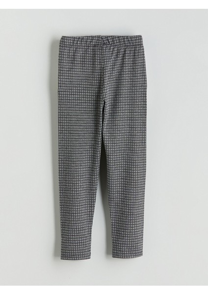 Yeni Sezon Beli Lastikli Kazayağı Desenli Kız Çocuk Tayt modelleri