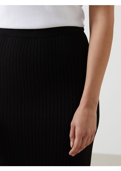 Yeni Sezon Beli Lastikli Dokulu Kadın Triko Etek modelleri