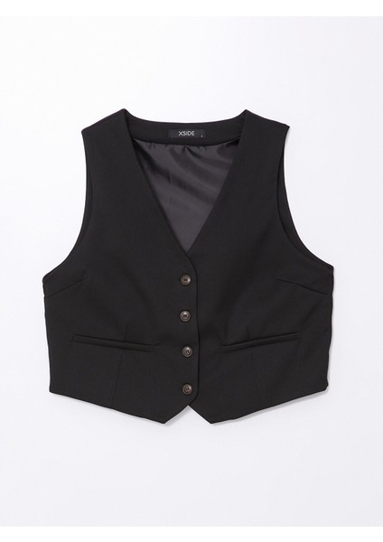 Yeni Sezon Kadın V Yaka Düz Klasik Yelek indirimleri