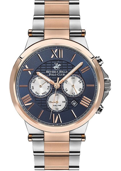 BP3123X.590 Erkek Kol Saati | 45 mm Gümüş & Rose Gold Paslanmaz Çelik, Lacivert Kadran