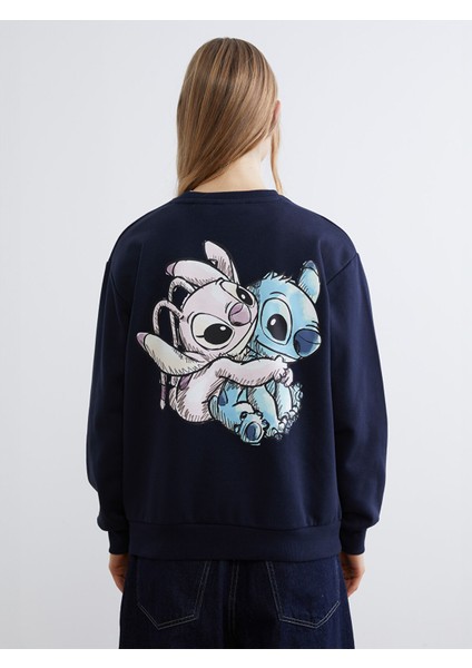 Yeni Sezon Lilo & Stitch Baskılı Kadın Kalın Sweatshirt fırsatları