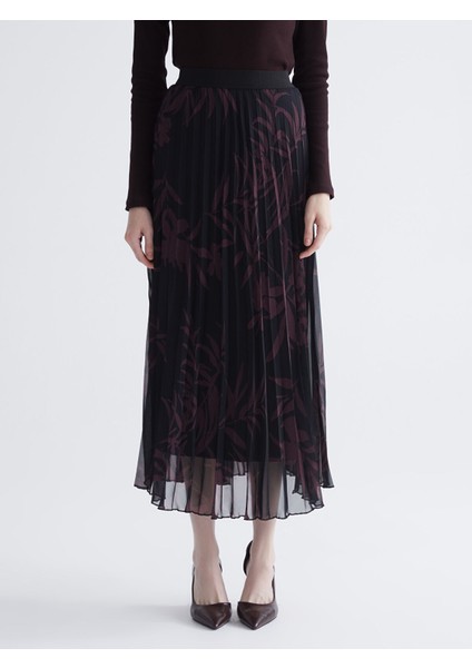 Yeni Sezon Beli Lastikli Desenli Pileli Şifon Etek fiyatları