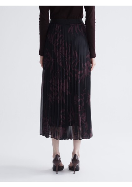 Yeni Sezon Beli Lastikli Desenli Pileli Şifon Etek fırsatları