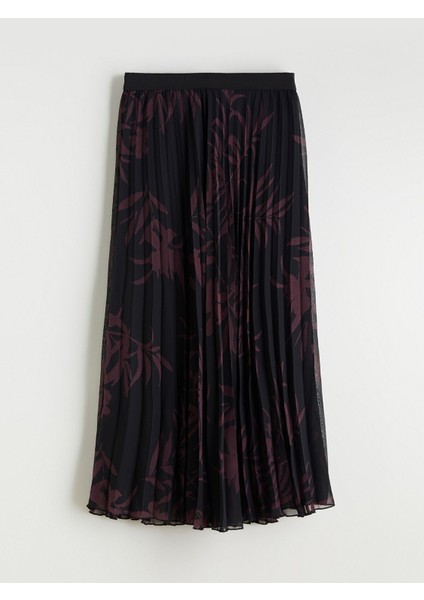 Yeni Sezon Beli Lastikli Desenli Pileli Şifon Etek indirimleri