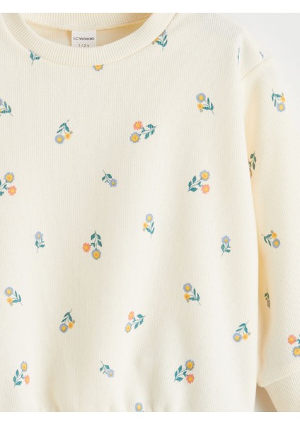 Yeni Sezon Bebe Yaka Baskılı Kız Çocuk Sweatshirt modelleri