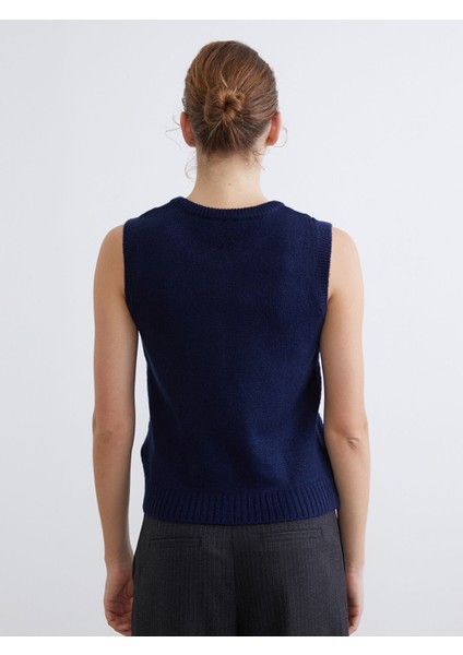 Yeni Sezon Bisiklet Yaka Kadın Triko Yelek fırsatları