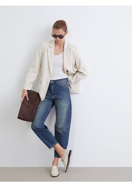 Yeni Sezon Barrel Fit Kadın Jean Pantolon