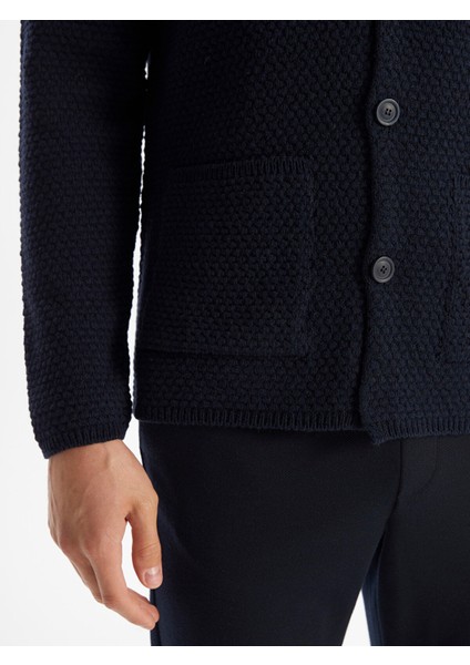 Yeni Sezon Standart Kalıp Ceket Yaka Erkek Triko Hırka modelleri