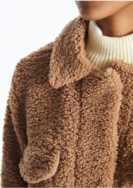 Yeni Sezon Gömlek Yaka Kadın Pelüş Ceket modelleri