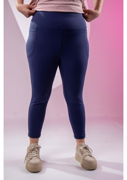 Kadın 1222546 Büyük Beden Cepli Lacivert Tayt indirimleri