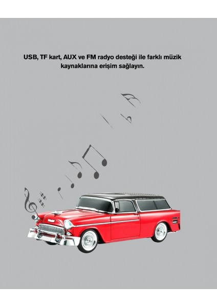 Retro Araba Şekilli Kablosuz Bluetooth Hoparlör modelleri