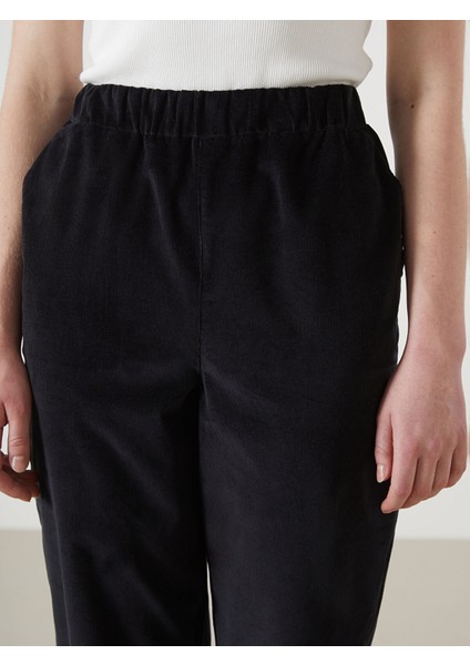 Yeni Sezon Beli Lastikli Kadife Kadın Pantolon modelleri