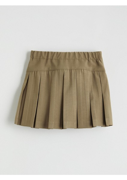 Yeni Sezon Beli Lastikli Basic Kız Çocuk Pileli Etek