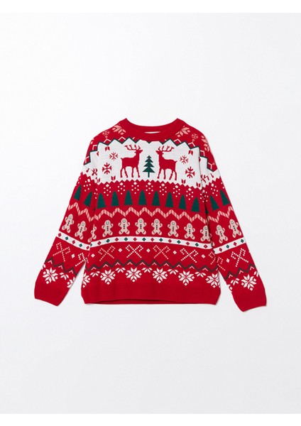 Yeni Sezon Bisiklet Yaka Yılbaşı Temalı Kadın Triko Kazak indirimleri