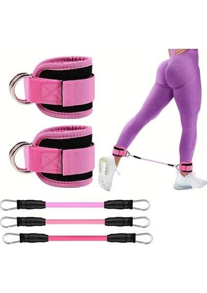 6'lı Direnç Lastiği Seti Pilates Seti Pilates Lastiği Kalça Egzersiz Seti Direnç Lastikli Ayak Kayış fiyatları