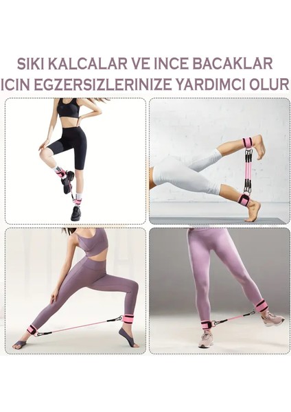 6'lı Direnç Lastiği Seti Pilates Seti Pilates Lastiği Kalça Egzersiz Seti Direnç Lastikli Ayak Kayış modelleri