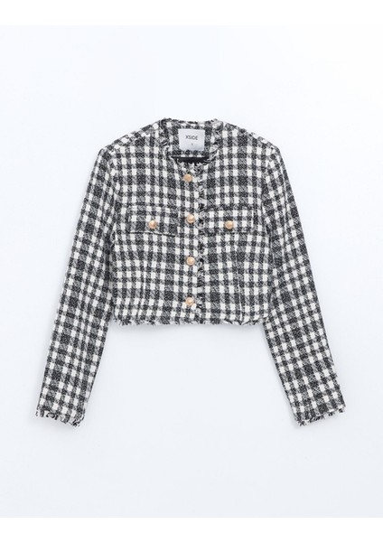 Yeni Sezon Bisiklet Yaka Ekose Kadın Ceket indirimleri