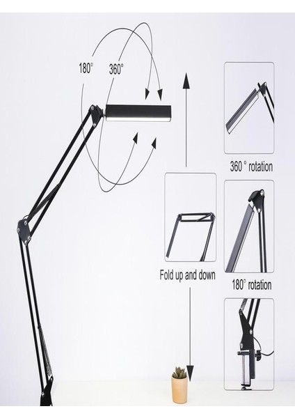 Katlanabilir LED Akrobat Masa Lambası Okuma & Çalışma Işığı, Masa Tutuculu modelleri