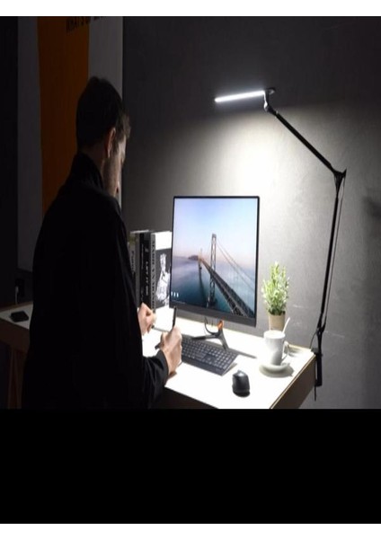 Katlanabilir LED Akrobat Masa Lambası Okuma & Çalışma Işığı, Masa Tutuculu