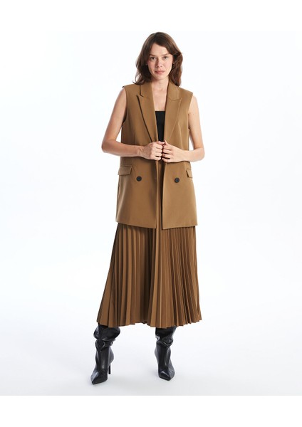 Yeni Sezon Kadın Ceket Yaka Düz Klasik Yelek fiyatları