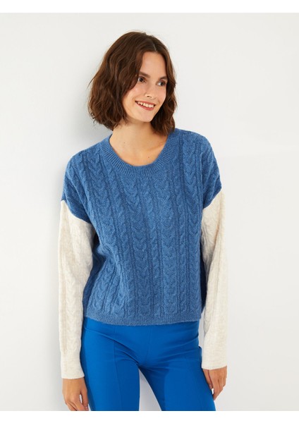 Yeni Sezon Bisiklet Yaka Kendinden Desenli Uzun Kollu Triko Kadın Kazak fiyatları