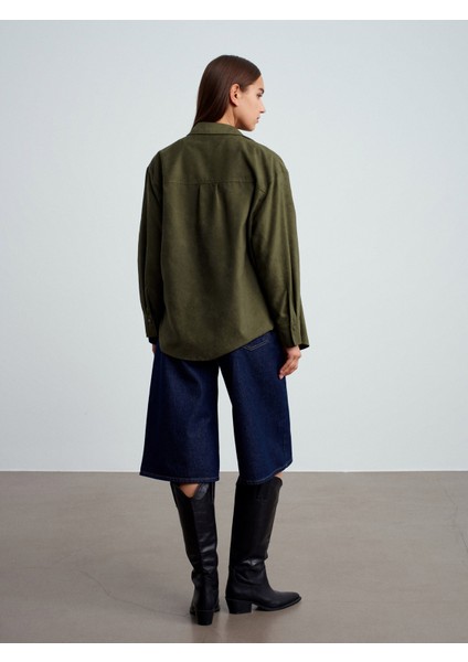 50532 Çıtçıtlı Süet Gömlek-Çağla modelleri